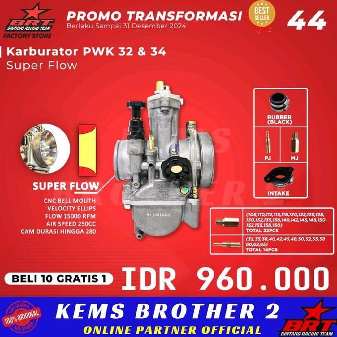 ZISIMAHE Super Flow BRT Karburator PWK 28 PWK 30 PWK 32 dan PWK 34 ORIGINAL BRT