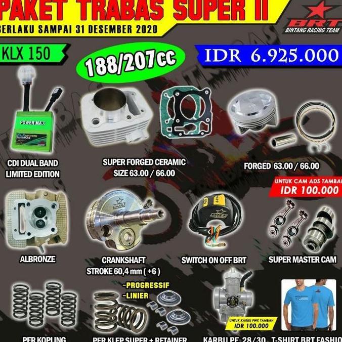 ZISIMAHE PAKET KLX FULL BRT PISTON 63