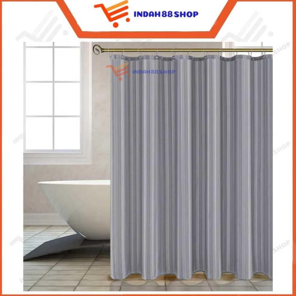 Tirai Shower Kain Polyester / Shower Curtain Tebal Waterproof