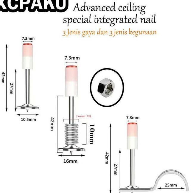 Paku Beton Besi Kayu Paku Kecil 7.3Mm Ring Paku Beton Mini Diameter 73 Mm