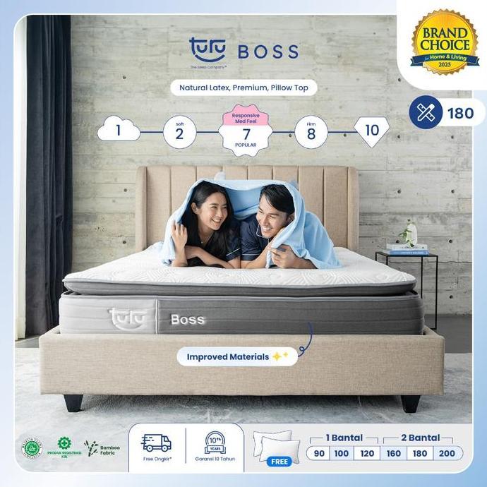 Kasur Pocket Spring Bed TURU BOSS ukuran 180x200 (King) FREE BANTAL