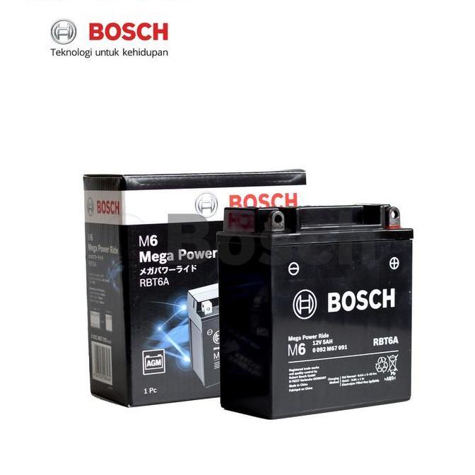 Aki Motor Mio Sporty, Mio Smile, Mio Karbu, Supra Lama Bosch RBT-6A