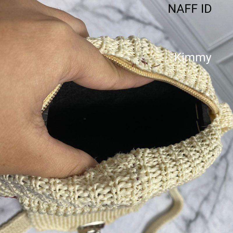 Kimmy Tas Bulat | Tas Selempang Rajut Wanita-Naff.Id