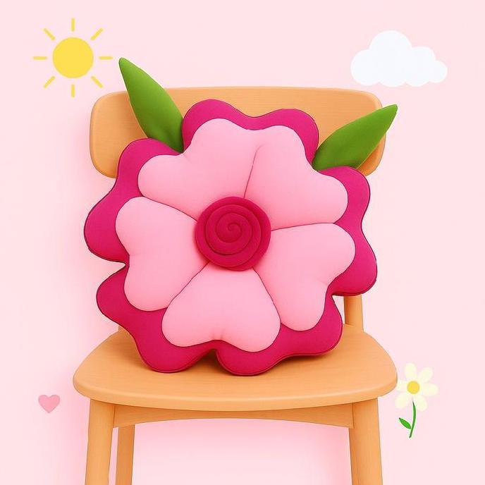 Fmlya- Bantal Sofa Bunga Mawar Bantal Sofa Mawar Bantal Sofa Bentuk Bunga Kain Silikon Kursi