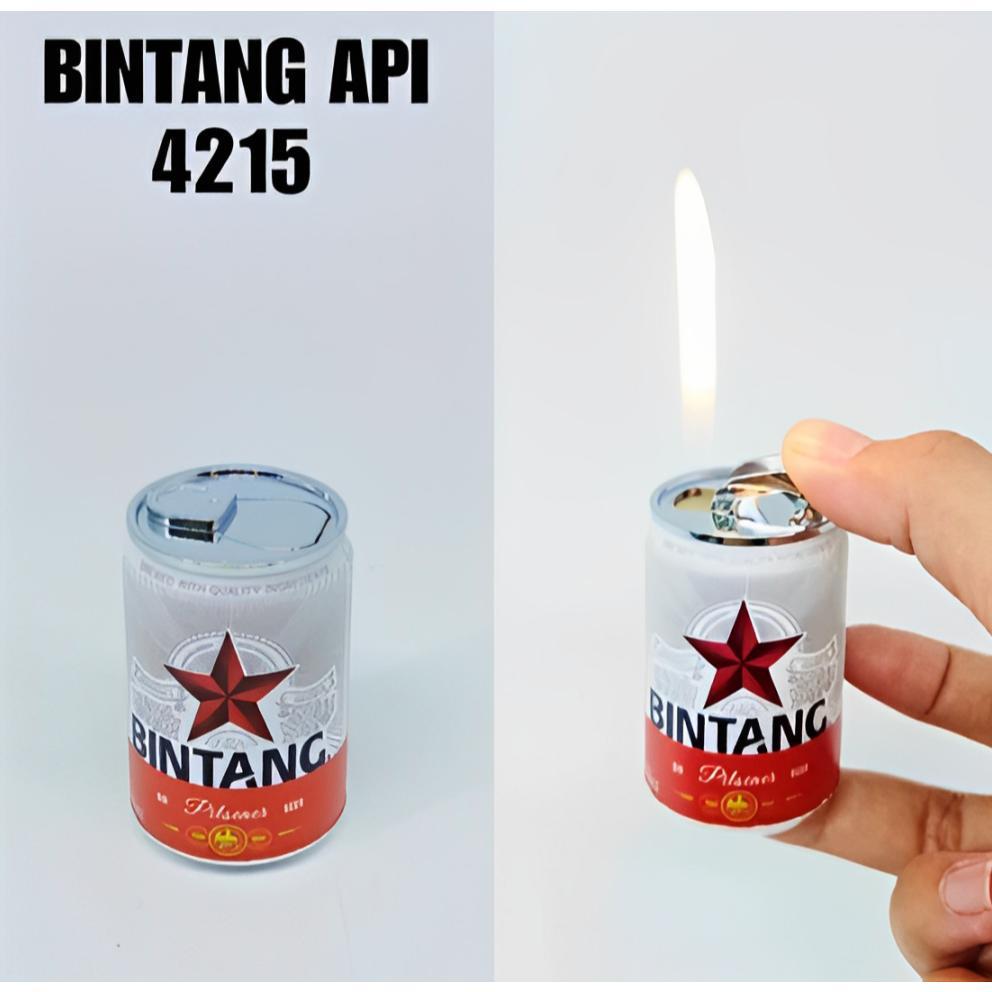 Korek Api Gas Kaleng Minuman Unik Bintang/ Guinness