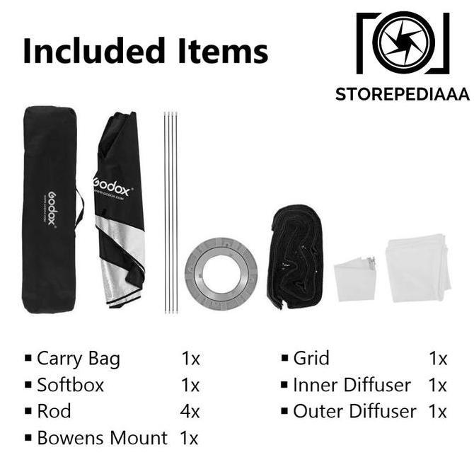 Whystudio- Godox Sb-Fw35160 Softbox With Grid 35X160Cm Bowens Mount Rectangle