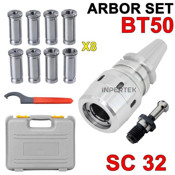 CEFRUCHE Paket Arbor Set BT50 SC32 Collet Chuck 8 pcs C 32 BT 50 Milling CNC