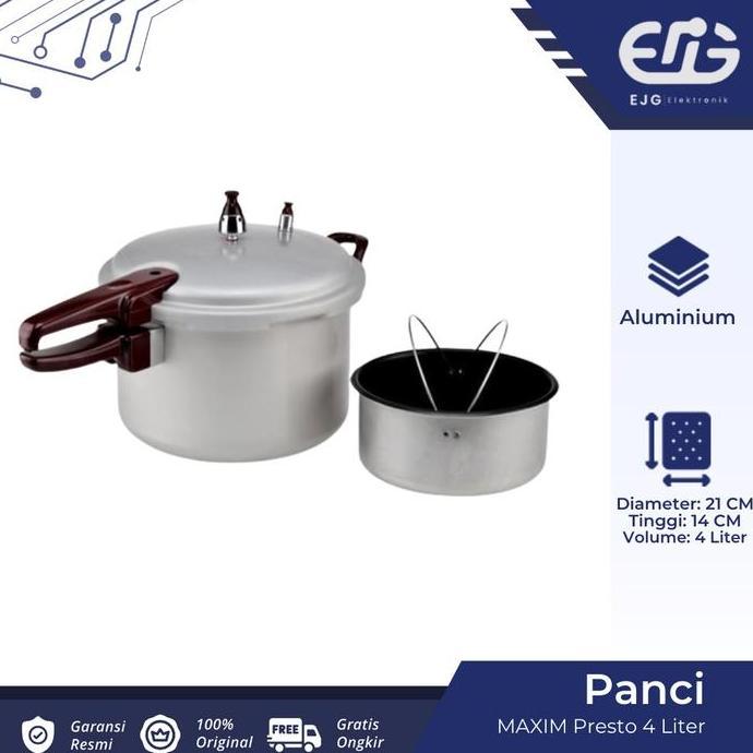 Altwood- Panci Presto Maxim 4 Liter Pelunak Daging Ikan 4L Pressure Cooker Ori