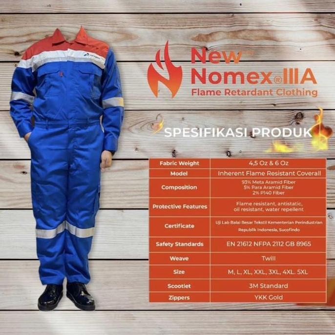 NEW Wearpack Pertamina Nomex lllA / Coverall Nomex Pertamina Original Biru