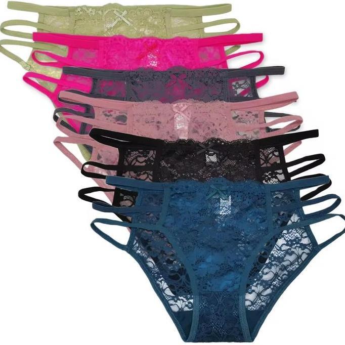 Wkwkwk- Celana Dalam Wanita - Cd Transparan Renda 80% Nylon Tali Samping Ada Tiga 89616