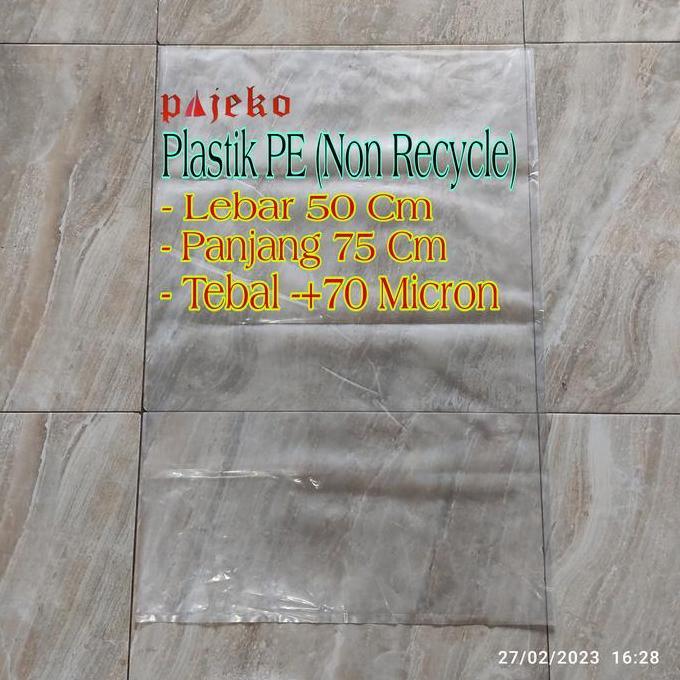 Newstockcik- Kantong Plastik Pe Bening 50 X 75 Cm Tebal 70 Micron , Plastik Bening