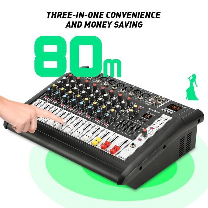 NEW BAXS Mixer Audio Profesional PMX802S 8sound strip built-in 650 watt power amplifier * 2 saluran 