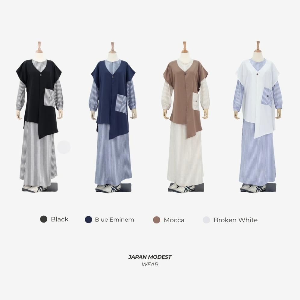 LIMITED Mininos Izumy Set Outer Strip Muslimah Kekinian