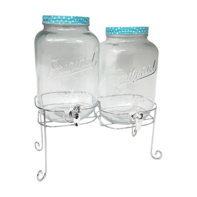 Double Decanter Beverage Dispenser Kaca Nakami / 8 Ltr Juice Jar