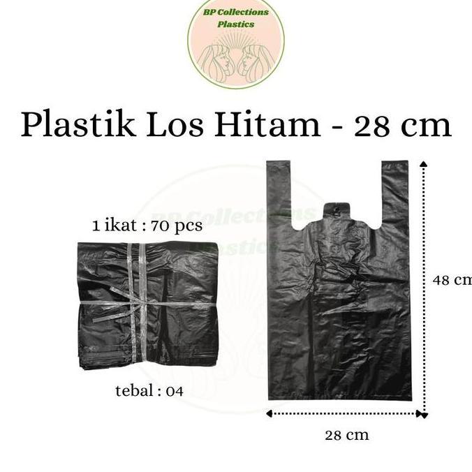 Newstockcik- 1 Bal 25 Ikat Plastik Hd Los Hitam Tebal Kantong Kresek Kiloan 17 24 28 35 40 Cm Packin
