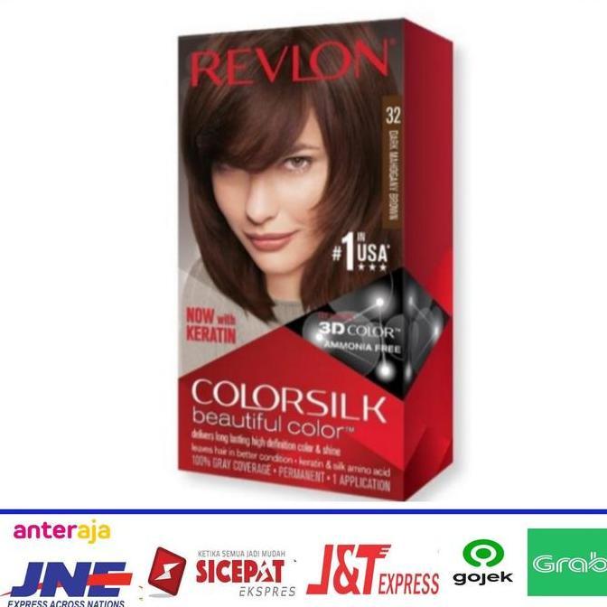 cat rambut Revlon colorsilk hair color - 32 DARK MAHOGANY BROWN