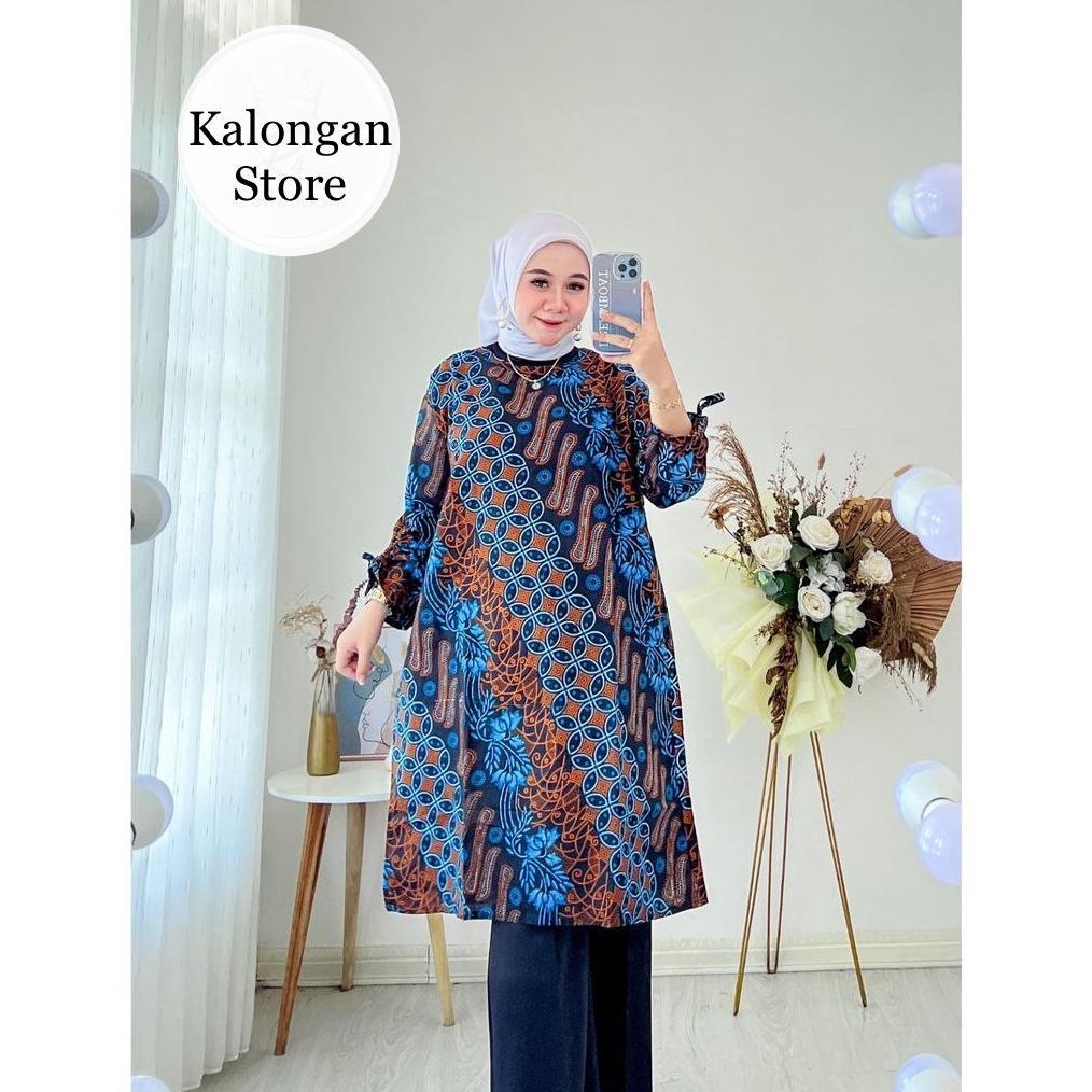 Atasan Batik Wanita Jumbo Ld 130 / Tunik Jumbo Ld 130 Terbaru 2022 / Batik Tunik / Atasan Tunik / Ba