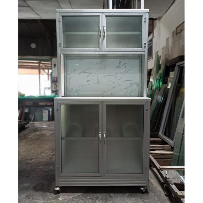 Rak Piring Aluminium Meja Rata 2 tu