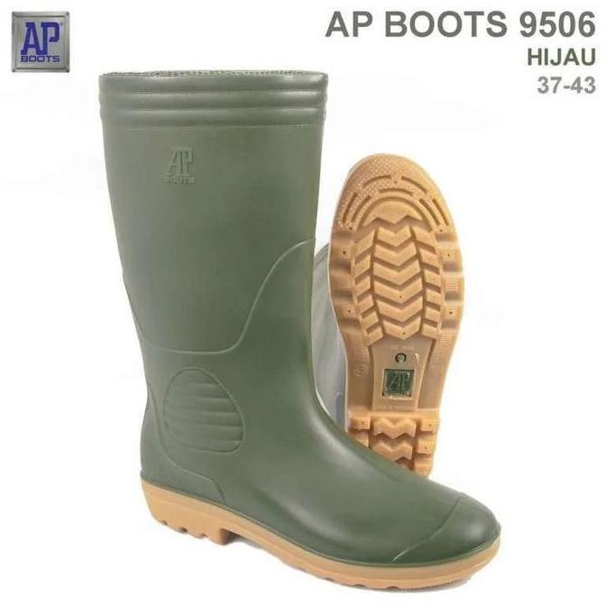 Termurah / Hot Sale Sepatu Ap Boots 9506 Hijau 37-43 Safety Karet Sepatu Ap Boots Pria Boot Proyek S