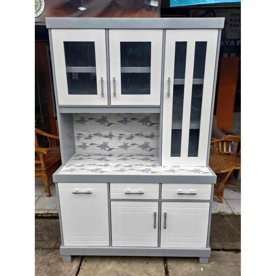 Lemari Sayur 3 tu / Lemari Piring / Lemari Dapur Finishing Cat Duco