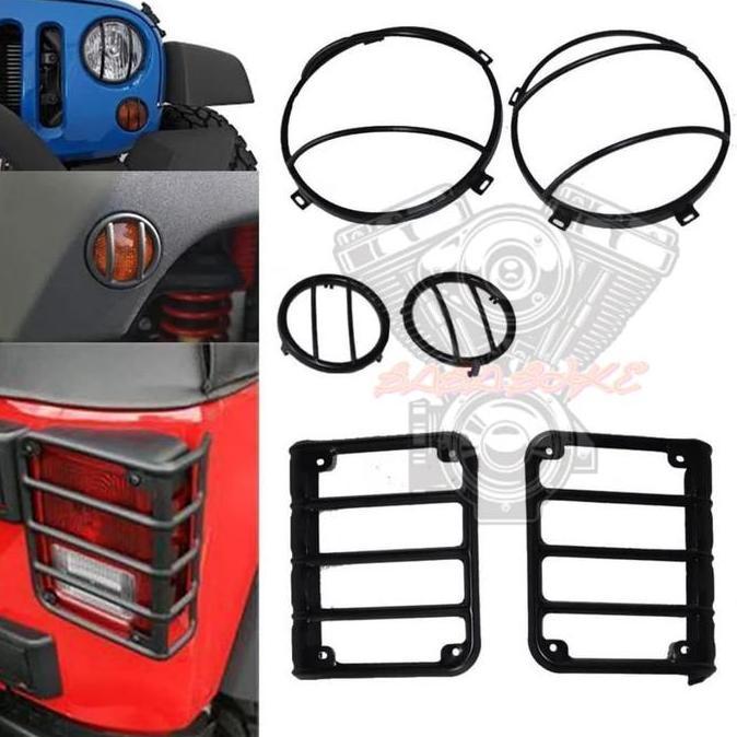 Guard Light Jeep Wrangler Jk Rubicon Set / Grill Lampu Jeep Rubicon Baru