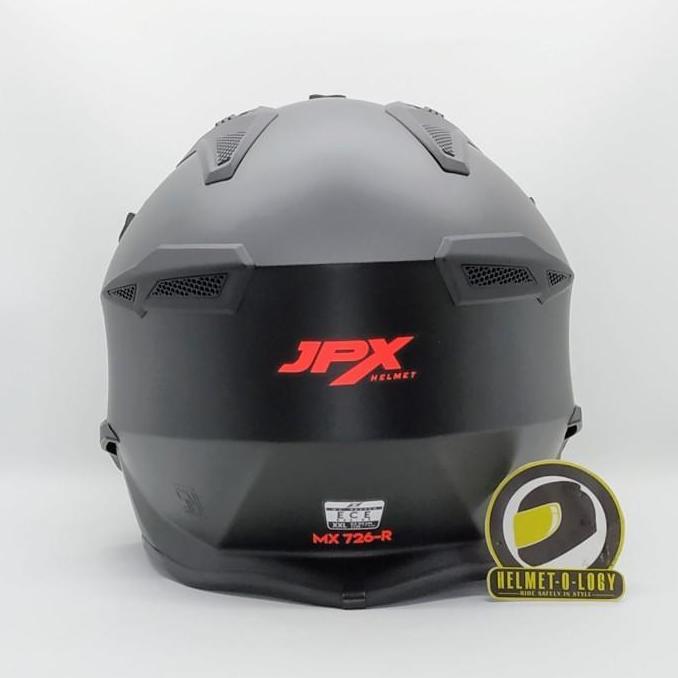 Helm JPX MX726R Crossover Hitam Doff Merah MX 726 R Modular