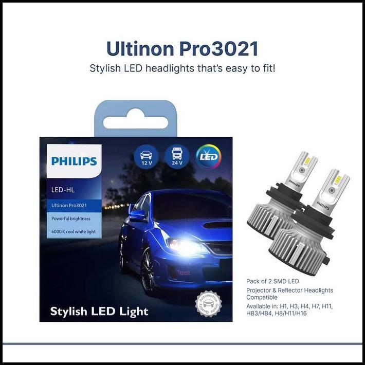 TERLARIS FOGLAMP LAMPU KABUT LED FOGLAMP H8 H11 H16 12V/24V ASLI ORIGINAL PHILIPS ULTINON PRO3021 
