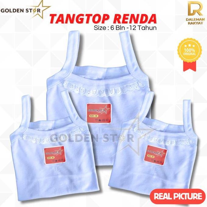 6 Pcs Kaos Tank Top Anak Perempuan Putih Polos | singlet anak perempuan | Kaos Dalam Anak Perempuan 