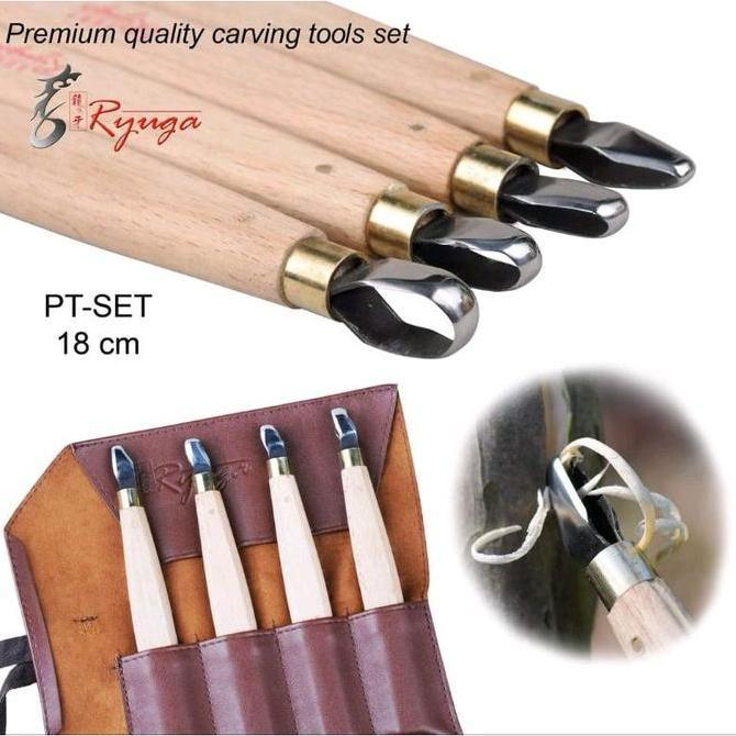 Vabalika_ - Alat Bonsai, Ryuga Carving Tools, Alat Ukir Ryuga, PT-Set isi 4 pcs