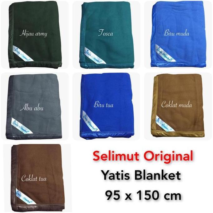 Heya- Yatis Selimut Polos Yatis 95X150 Cm Bahan Flanel Nyaman Lembut Cocok Untuk Hotel Klinik Bus Ma