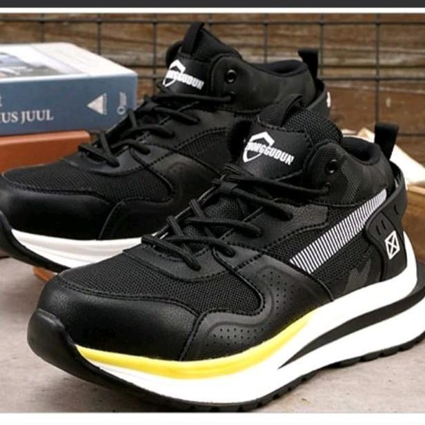 Sepatu Safety Sporty 1 Ujung Besi Ringan Black Sepatu Kerja Sepatu Santai