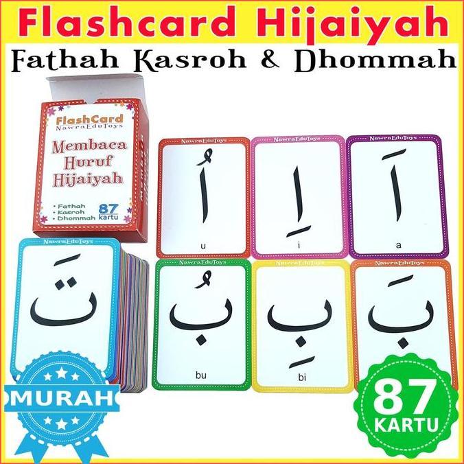 TATASTRATA31 - FLASHCARD MEMBACA HURUF HIJAIYAH DENGAN HAROKAT, FLASH CARD, KARTU PINTAR BELAJAR