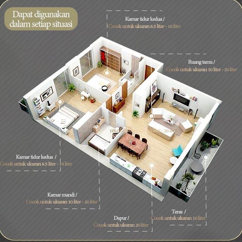 Tgc-1924 Tempat Sampah Pedal 8L-20L, Tong Sampah Besar Tutup Otomatis Untuk Dapur & Kamar Mandi Tgc-