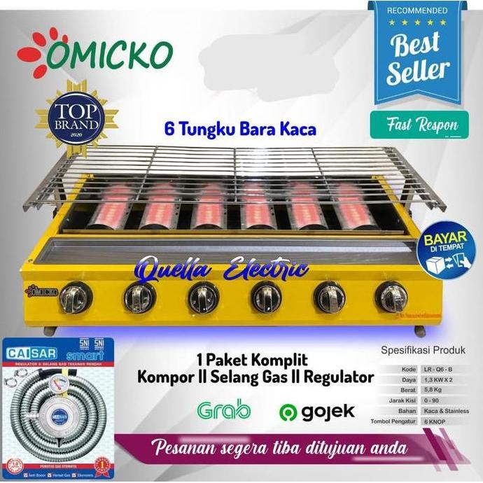 Kompor Panggangan Sosis Omicko 6 Tungku / Kompor Panggang Sosis, Dll