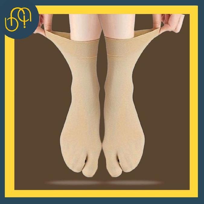Stocking Warna Kulit Anti Slip Jempol Wanita Muslimah Tebal Panjang NaaiShop