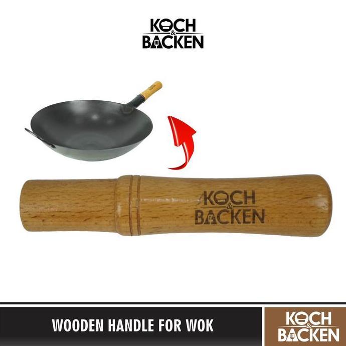 KOCH&BACKEN Gagang Kayu Wajan Penggorengan