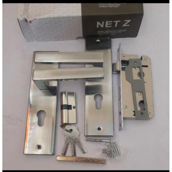 (1 SET) SLOT GANGGANG KUNCI PINTU RUMAH NETZ UKURAN TANGGUNG STAINLESS