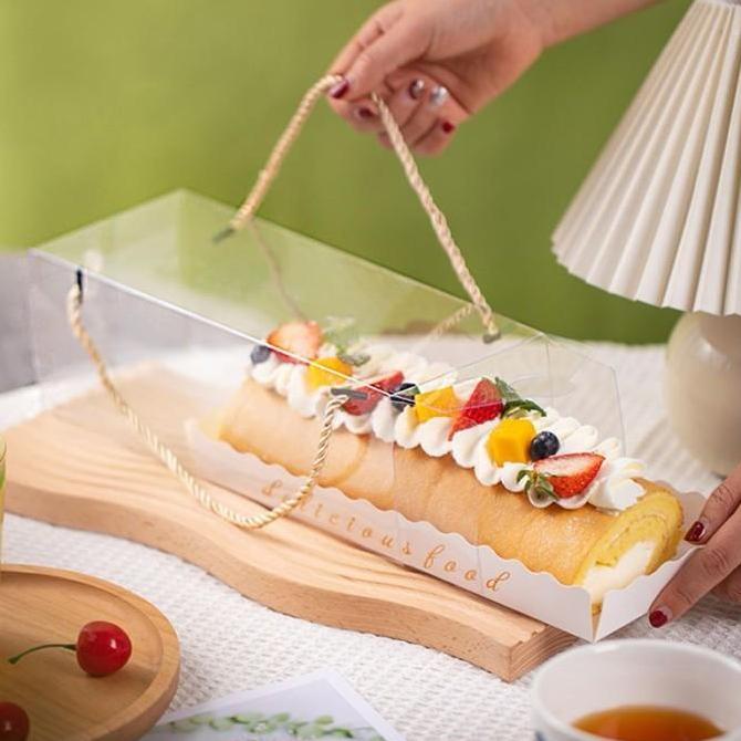 KOTAK TENTENG MIKA BOLU GULUNG BOX DONAT BAKERY TRANSPARAN KK-11