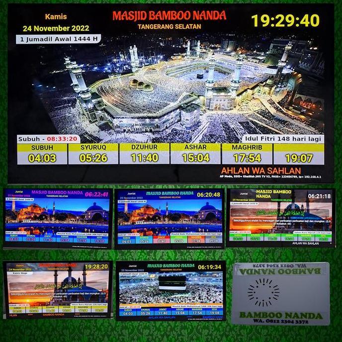 Akusesari- Jam Jadwal Sholat Tv. Jws Tv. Jam Masjid Tv, Versi 2