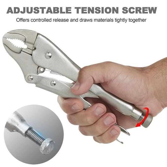 Household - Jld Locking Pliers Curved Jaw 10" Tang Buaya Sherlock Wire Cutter Tang Buaya Bengkok Kun