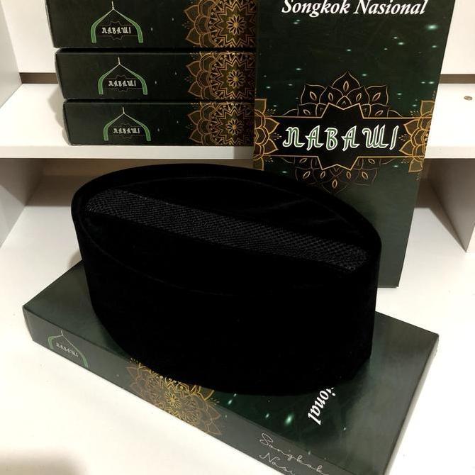 PECI POLOS AC TENGAH BAHAN ROYAL BERKUALITAS Songkok Kopiah Dewasa Hitam