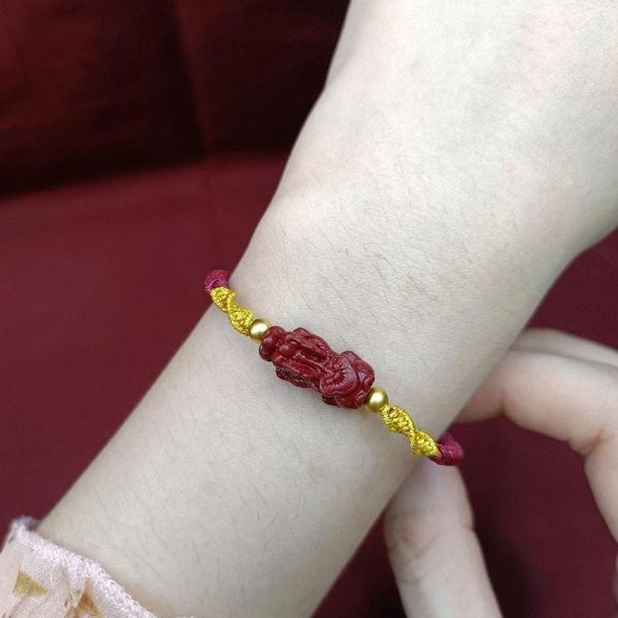 Pixiu Bracelet Kombinasi Gold Tali Simpul Anti Karat Tahan Air Gelang Tangan Pixiu PX9 CinGang
