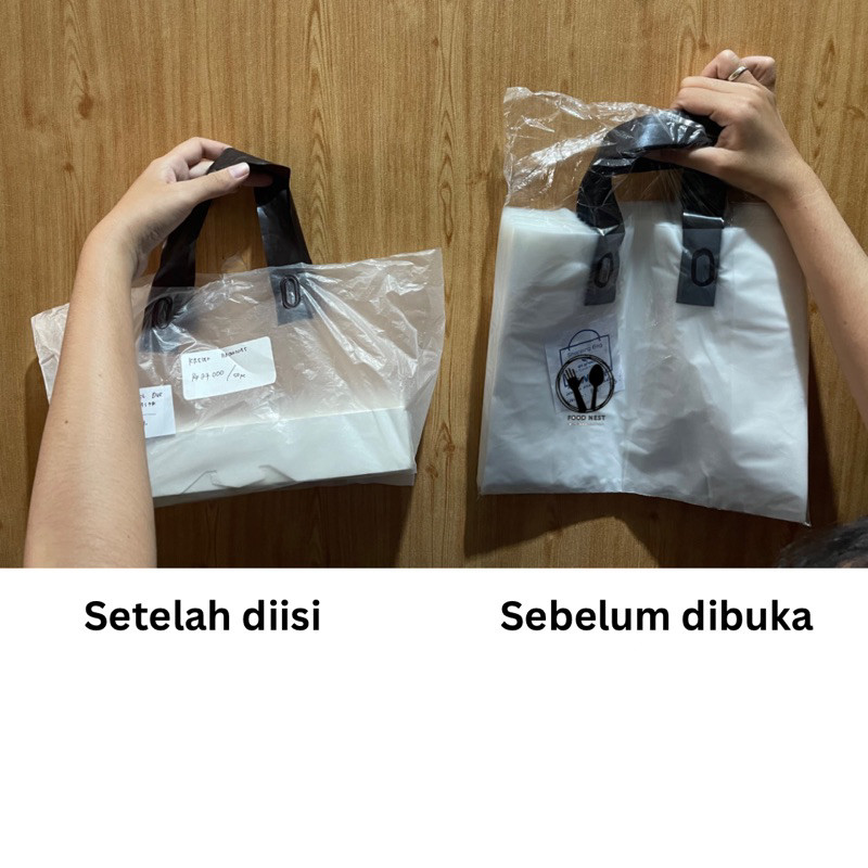 [Isi 50 Pc] Tas Plastik Brownies Amanda Tas Brownies Tas Plastik Soft Handle Plastik Bronis Plastik 