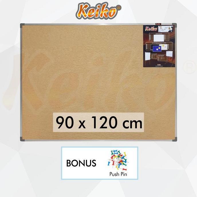 Softboard Cork Pin Board / Papan Mading Gantung Keiko 90 x 120 cm