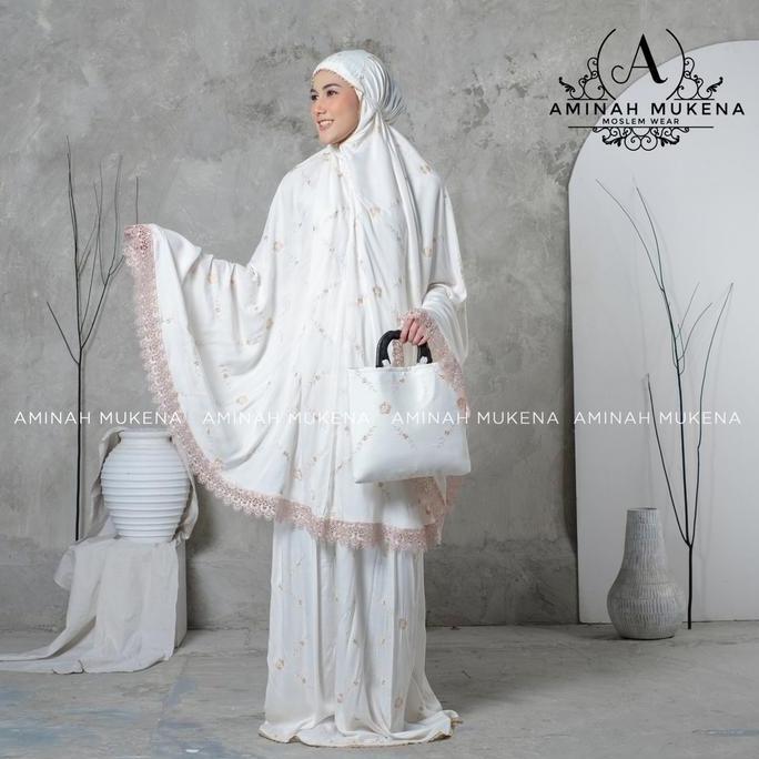 Mukena Dewasa Bordir Aminah Premium Renda Mewah