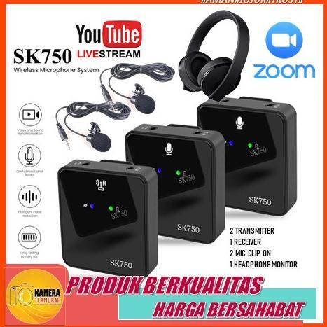 Wireless Clip-on Microphone SK750 Dual Mini Mic for Camera Smartphone