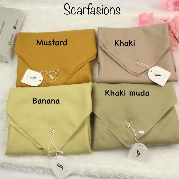 Jilbab Khaki Muda PNS Hijab Segiempat voal Premium Kerudung Dinas ASN Warna Khaky by scarfasionshija