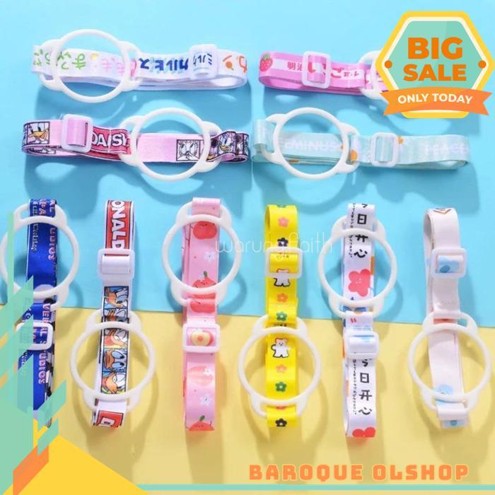 TALI BOTOL MINUM TALI BOTOL PANJANG MOTIF KARTUN IMPORT TALI STRAP BOTOL MINUM TUPPERWARE MOTIF LUCU
