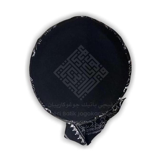 Peci Batik Jogokariyan motif Batik Wulung warna Hitam, Peci Viral Jogokariyan, Songkok Muslim Keren,