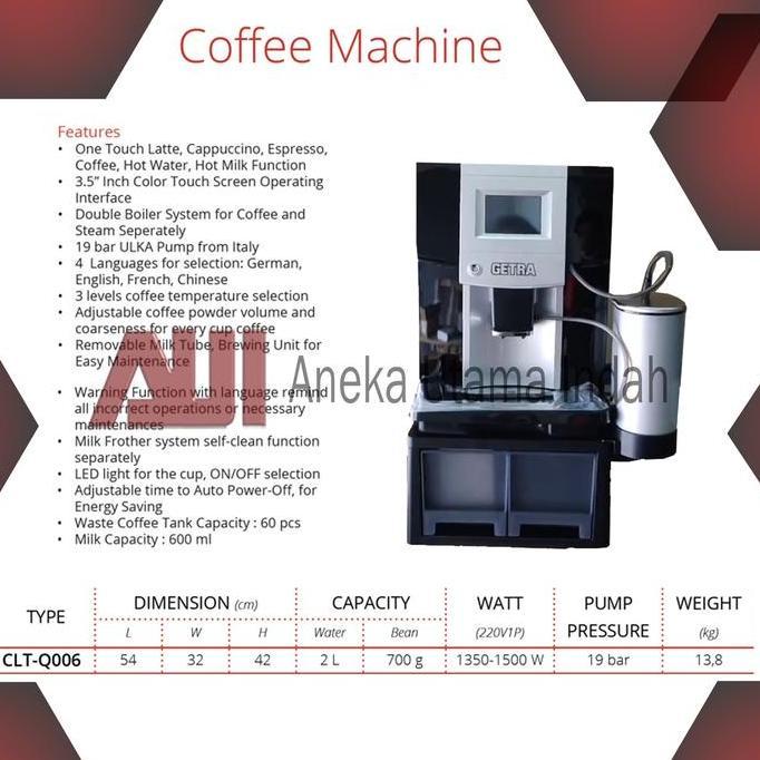 Terlaris Getra Clt-Q006 Getra Mesin Kopi Espresso Late / Coffee Machine